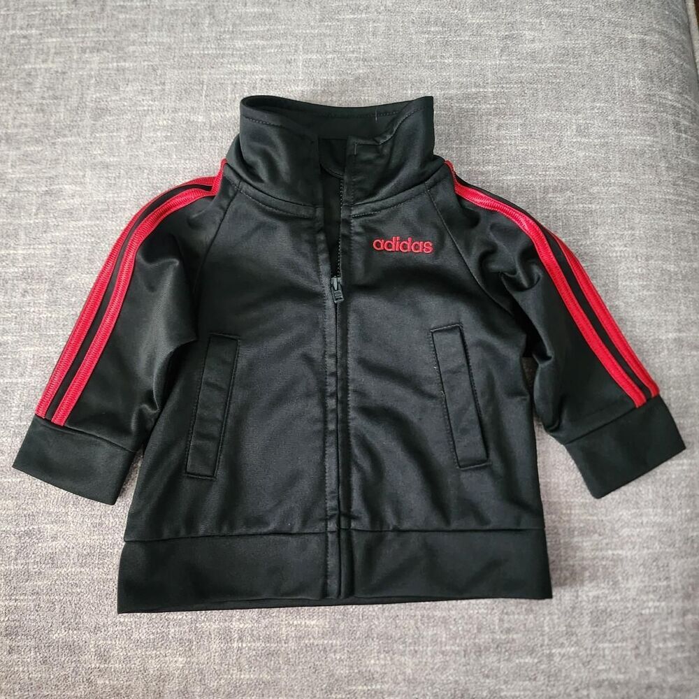 Adidas Black and Red Sweatshirt
